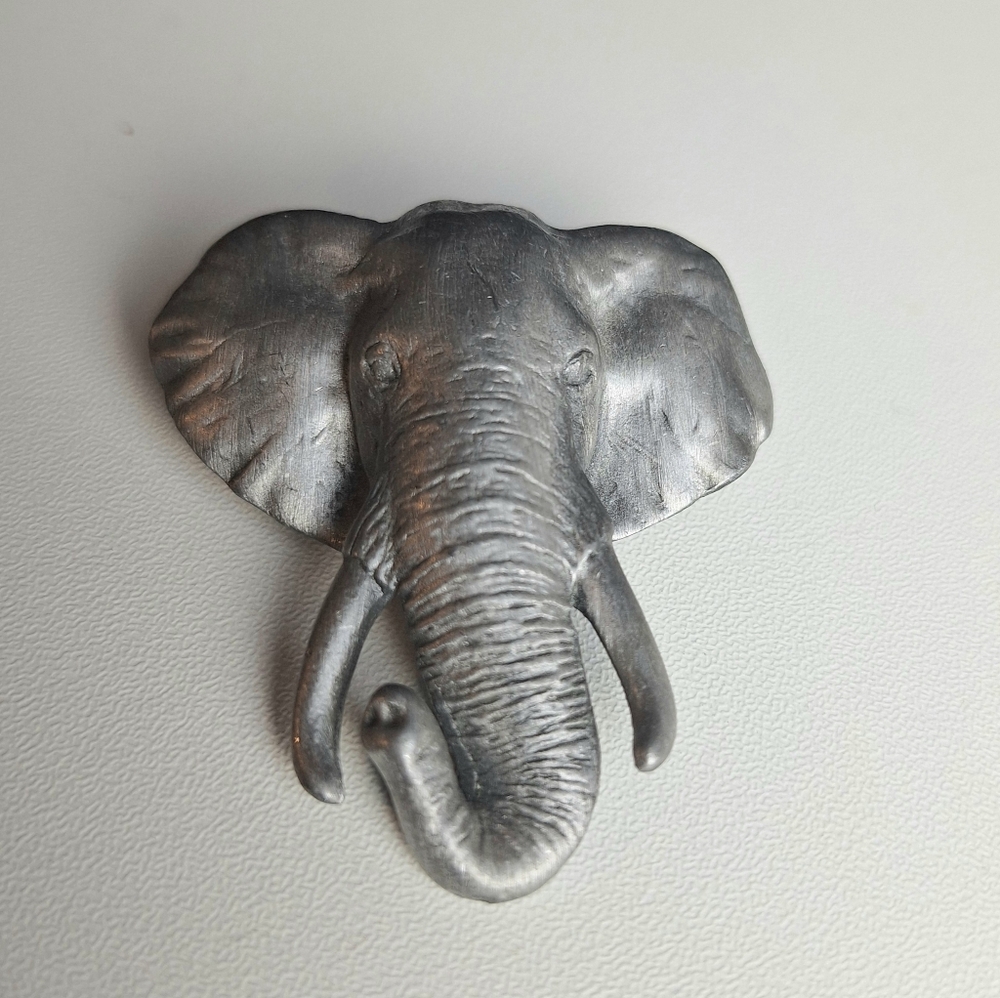 Vintage AJC Elephant Pin Silvertone brooch American Jewelry Company Lucky